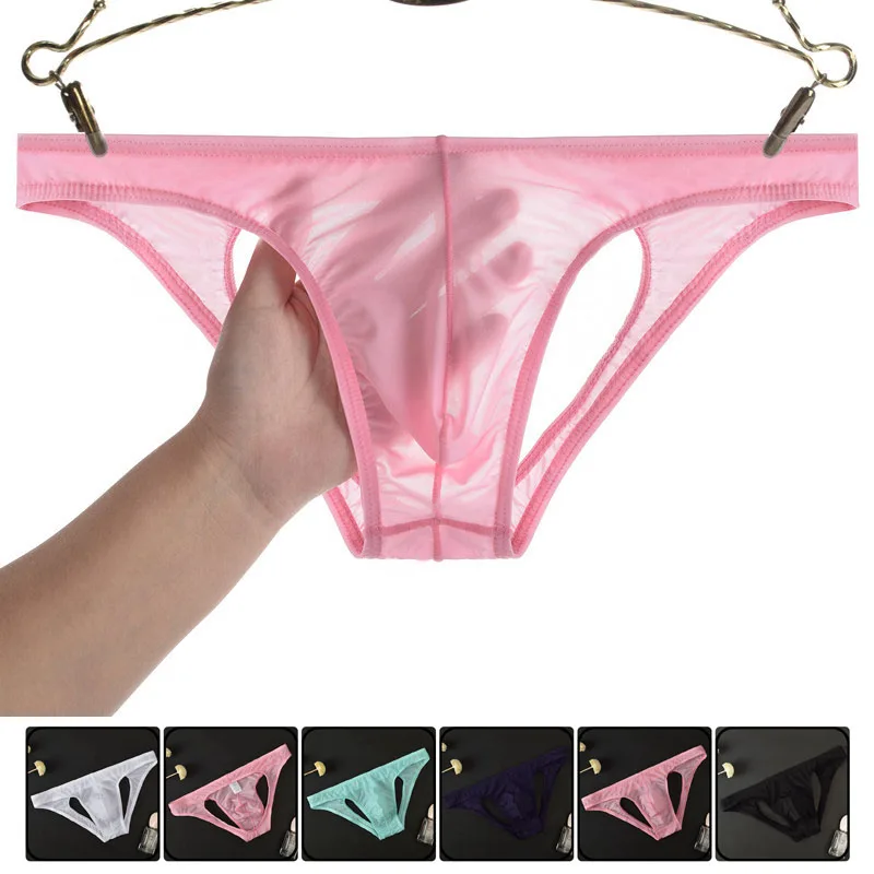 

Сексуальные трусы-брифы для мужчин, мягкие трусы-брифы из ледяного шелка