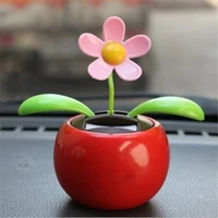 1 pc solar powered dancing flower car dashboard ornaments swinging toy car accessories auto interior decoration gifts for friend