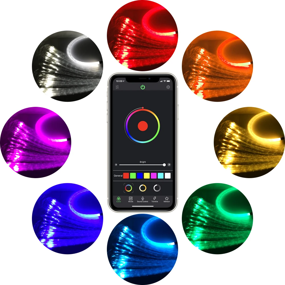 Мерцание 16 Вт RGBW волоконно оптический свет Мерцающая точка вспышки волоконный