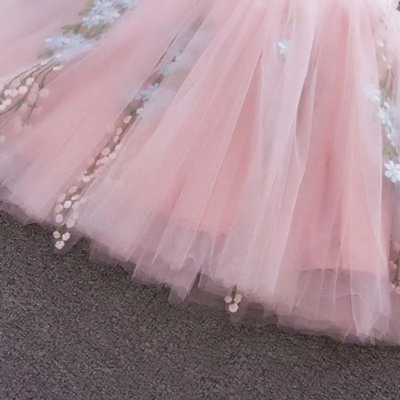 Летнее платье для маленьких девочек праздничное свадьбы Цвет белый розовый