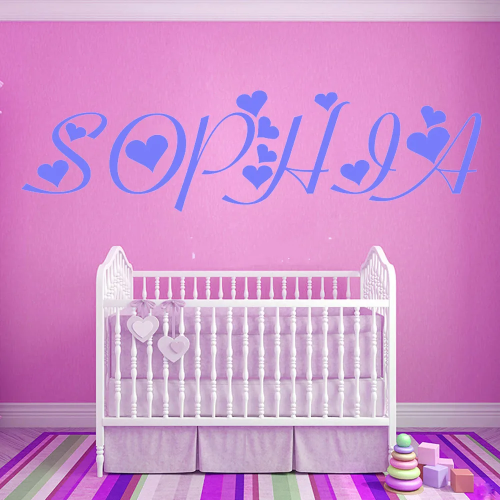 

Self-adhesive Girl Personalized Name Custom Decal Kids Room Decoration Vinyl Wall Sticker Decoracion Habitacion Room Decor M34