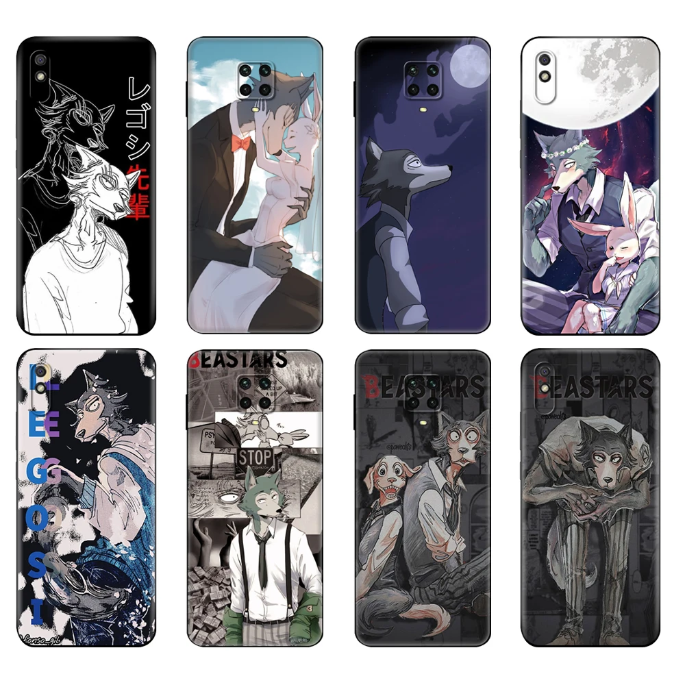 Черный чехол из ТПУ для Xiaomi Redmi 7A, 8, 8A, 9, 9A, 9C, чехол для Redmi Note 8T, 8 Pro, T, Note 9, 9S, 9 Pro, чехол с аниме, бетастры, волк, кролик