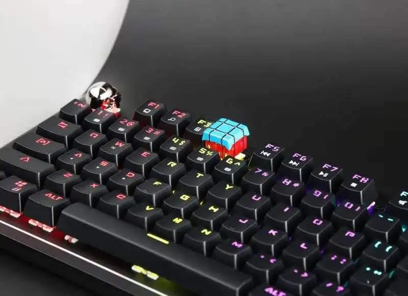 

Chicken Metal Keycap PUBG theme metal key cap helmet airdrop box bomb personality mechanical keyboard for Cherry Mx Switch