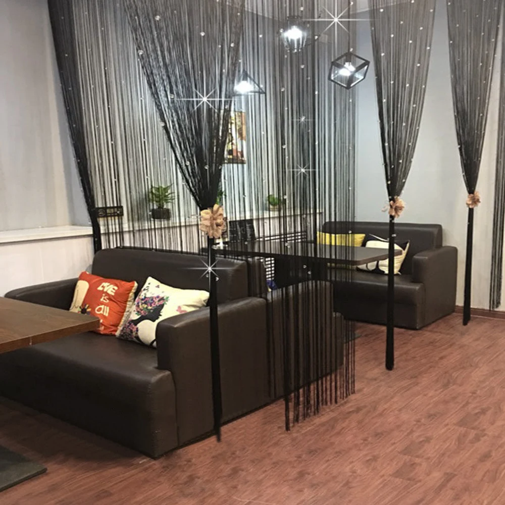 Черная занавеска на цепочке 100x200 см | Дом и сад