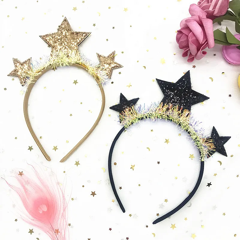 

Girl Women Fashion Glitter Star Headband Five-pointed Star Headdress Christmas Party Shiny Hair Accessories