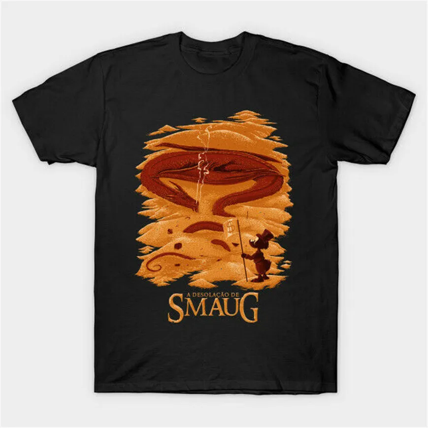 Дональд Дак Smaug Властелин колец пародия черная футболка Gollum Aragorn S 6Xl наивысшего