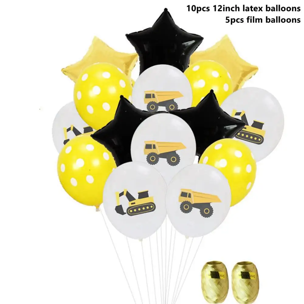 Car Balloons 10 Taoup 10 шт. автомобильные воздушные шары для грузовиков латексные строительные машины тематические вечерние украшения для вечеринки на день рождения для мальчиков - Цвет: Car Balloons 10