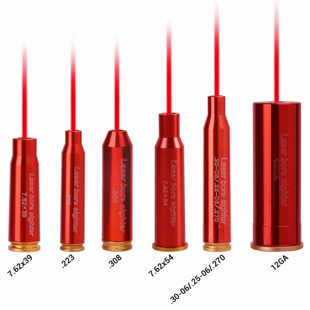 

Red Dot Laser Boresighter 12GA CAL .223/5.56/308/7.62/30-06 Cartridge Boresight Laser for Rifle Scope Hunting Gun Accessories