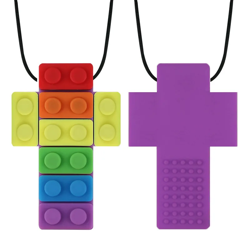 1Pcs Food Grade Silicone Beads Rectangle Brick Teether for DIY Baby Teething Necklace Chewelry Rainbow Child Toy Pendant Gifts | Мать и