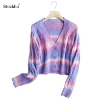 woman knitting sweater autumn and winter fashion knit cardigan jacket womens new knitted sweater pullover single breasted top