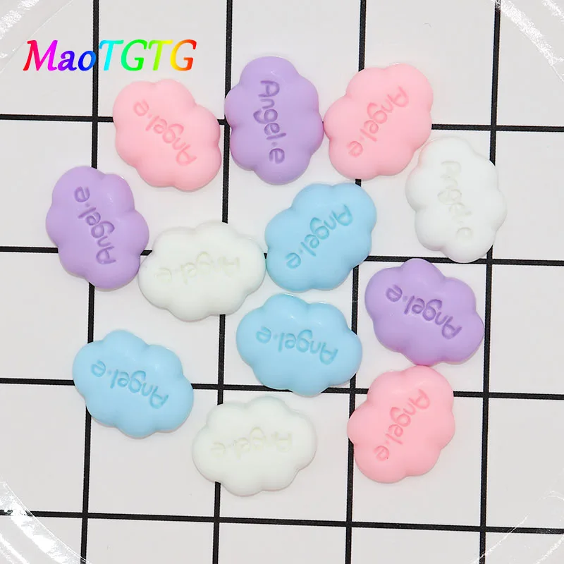 20 шт./лот смешанные цвета облака плоская задняя часть украшения из смолы подвески