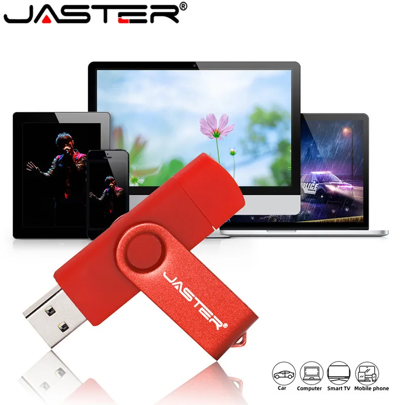 Флэш накопитель JASTER 2 в 1 OTG 8 ГБ 16 32 64 USB 0 флэш карта USB|USB флэш-накопители| |