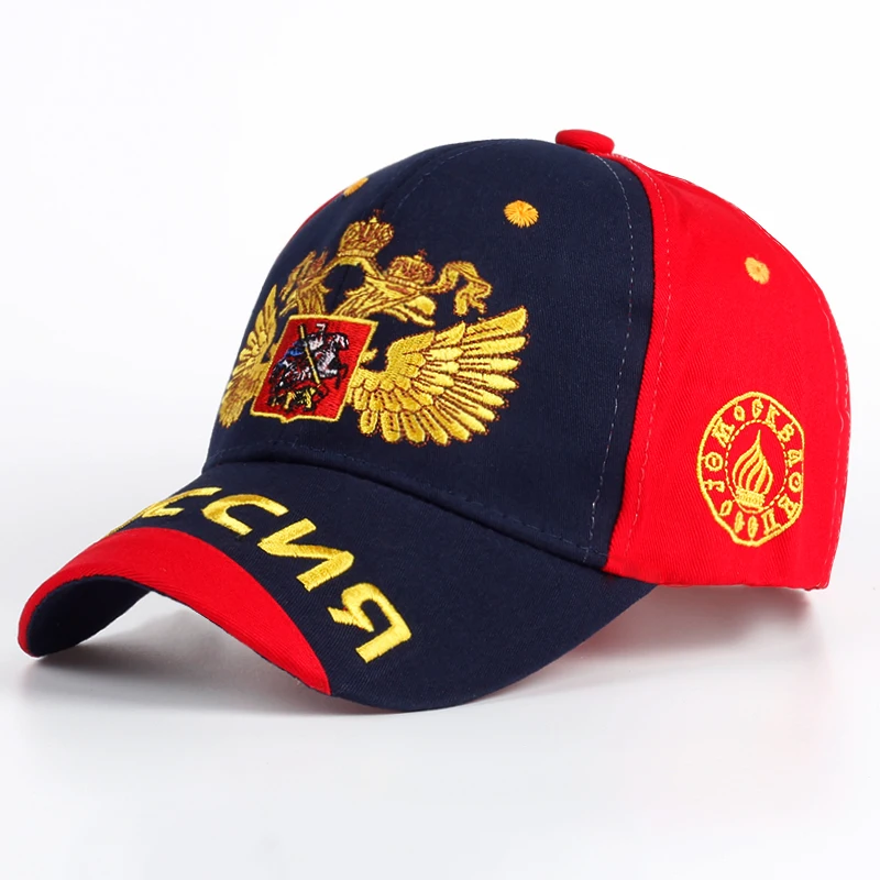 

MOONBIFFY New men women 100% cotton baseball cap Russian national flag embroidery Snapback fashion hat men and women Patriot cap