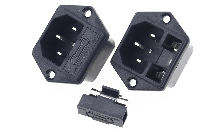 1 шт. панельный монтаж 3 Pin IEC 60320 C14 Входная вилка электропитания 15A AC 250V w/держатель предохранителя