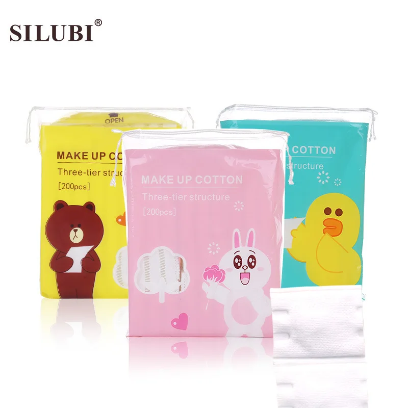 

Cartoon Cosmetic Cotton Pads Makeup Remover Silk Thin Cozy Soft Non-woven Facial Clean Nail Wipes Not Drop Debris Skin Care