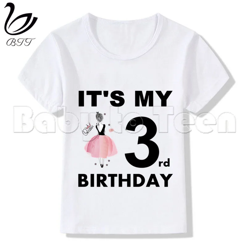 Детская Милая футболка на день рождения для девочек футболки с мультяшным