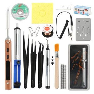 Полный комплект, интеллектуальный программируемый Электрический паяльник, цифровой ЖК TS100 мини-паяльник, терминал управления, 2 шт. наконечника