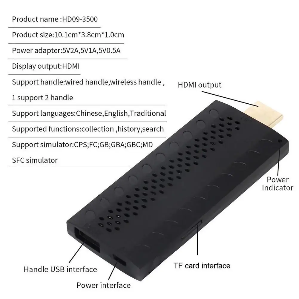 

Games USB Wireless Console Classic Game Stick Video Game Console Retro Controller Output Dual Player HD