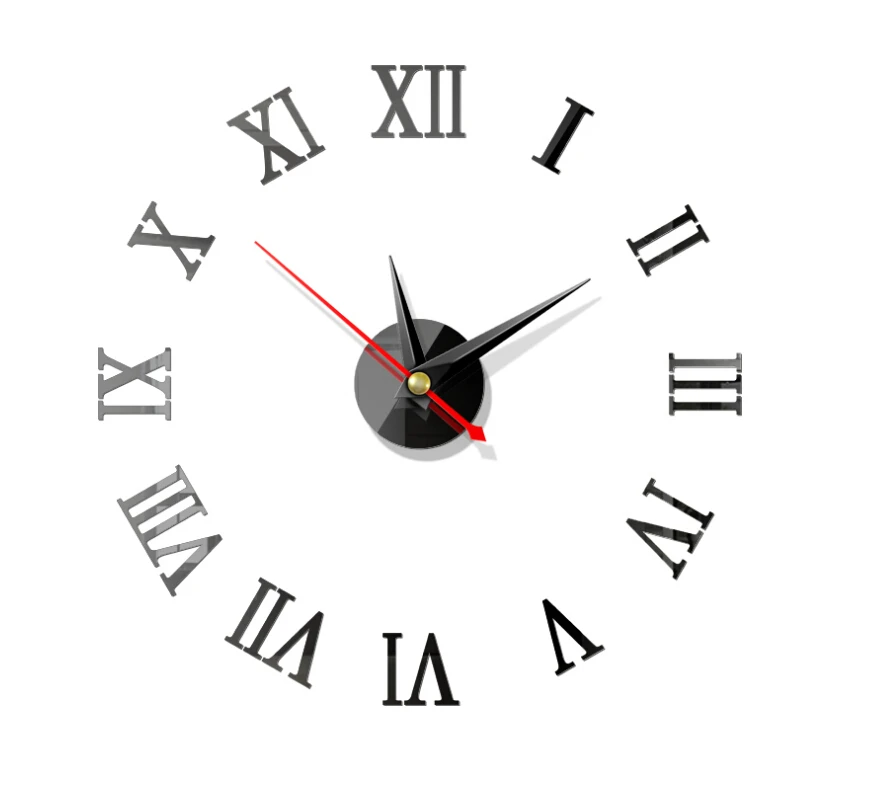 Современные большие настенные часы s 2019 Зеркальная Наклейка 3D уникальные с