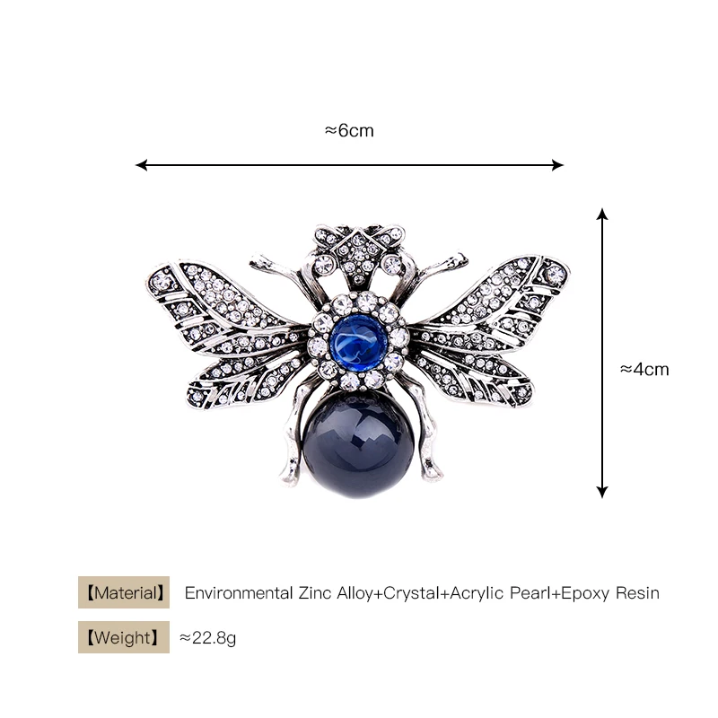 

kissme Punk Style Rhinestone Insect Brooches For Women Vintage Alloy Sweater Coat Pins New Fashion Jewelry 2020 Halloween Gifts