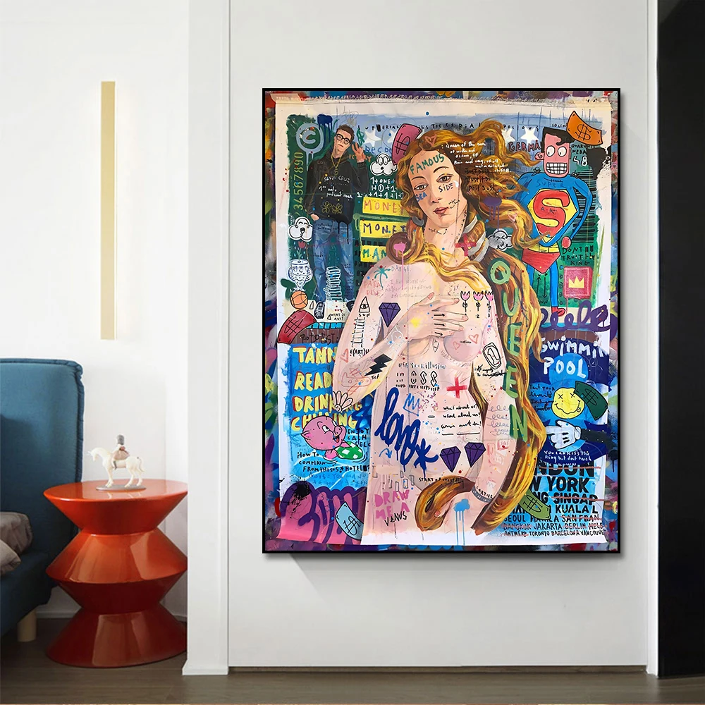 

Картина на холсте с изображением граффити «Рождение Венеры»