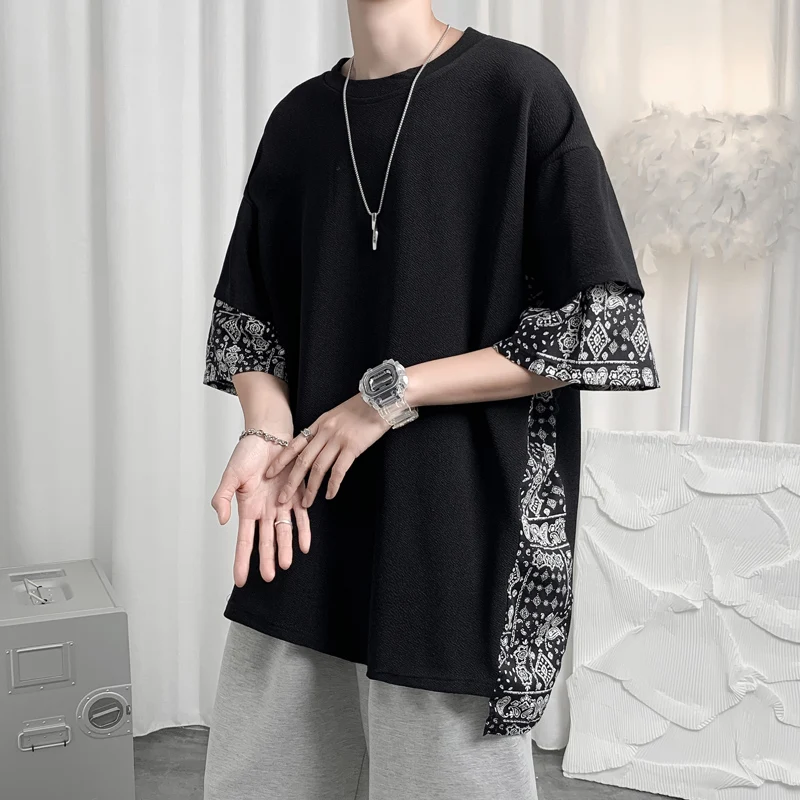 Летняя Новинка Мужская футболка с коротким рукавом корейский стиль