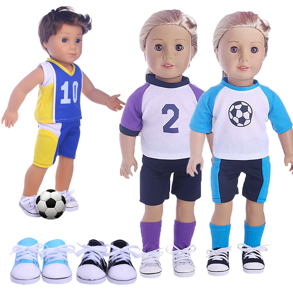

Doll Clothes Sports Suit School Uniform Cute Canvas Shoes Multicolor Accessories For 18 Inch American Girl Doll,43cm Baby Doll