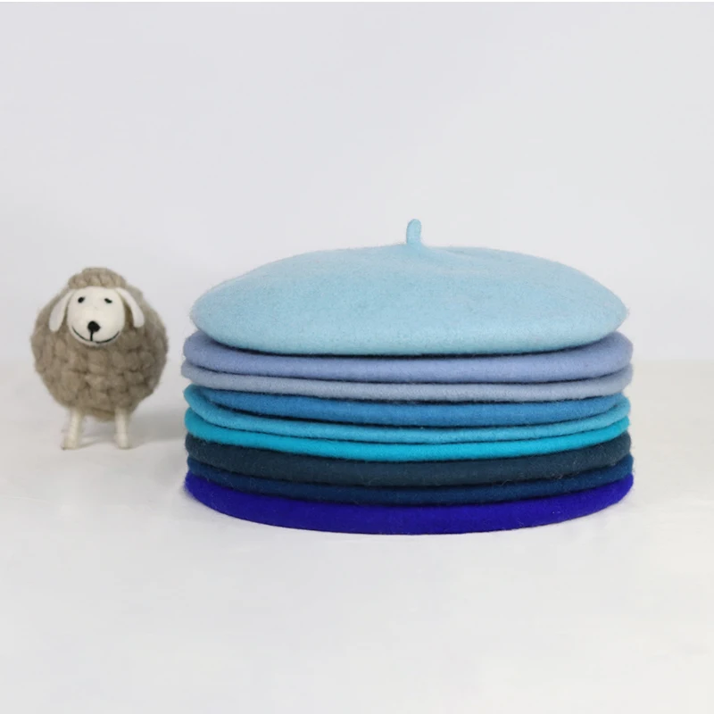 Женская зимняя шапка с голубым светом повседневный берет элегантная женская