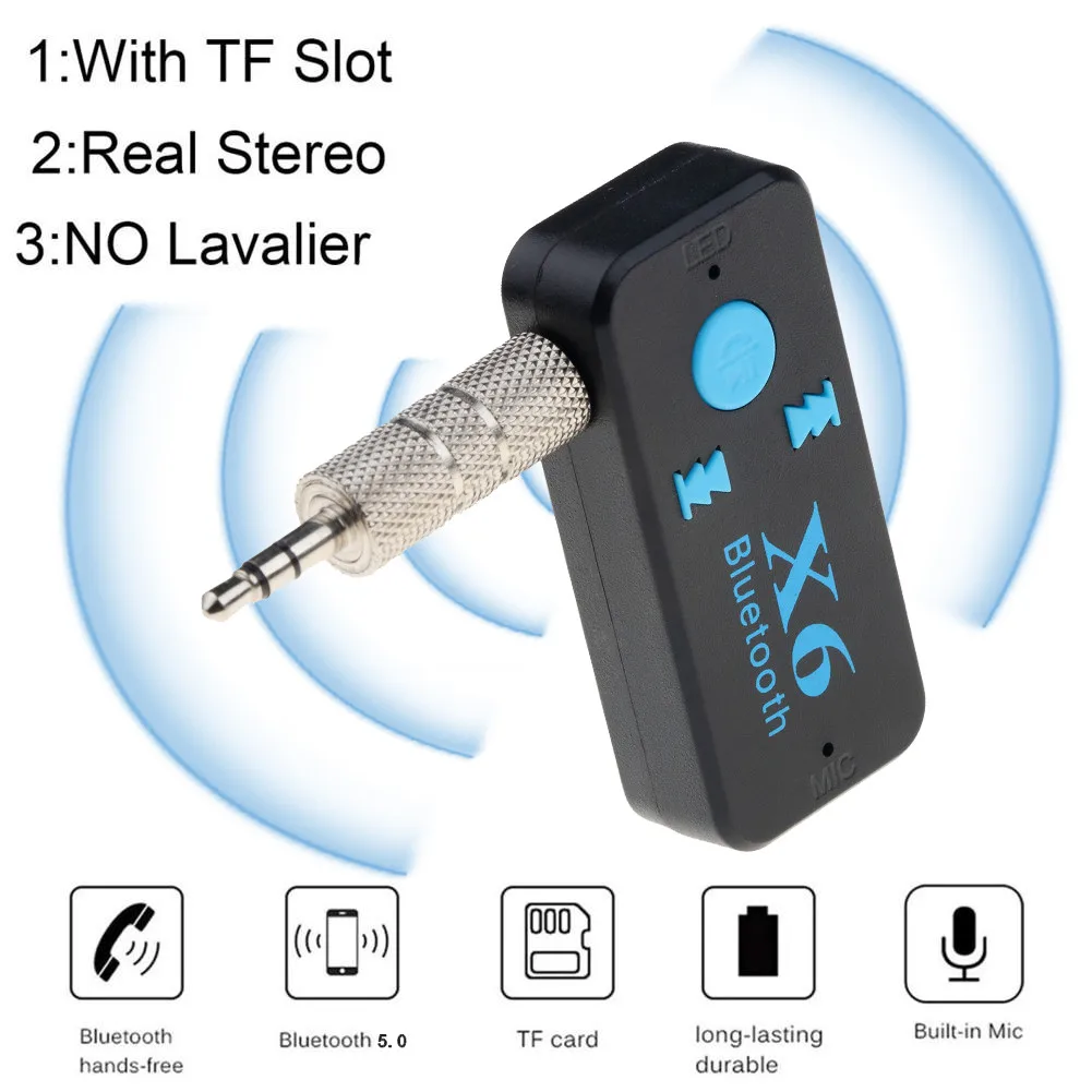 Автомобильный Bluetooth-приемник X6 с поддержкой TF-карты | Электроника