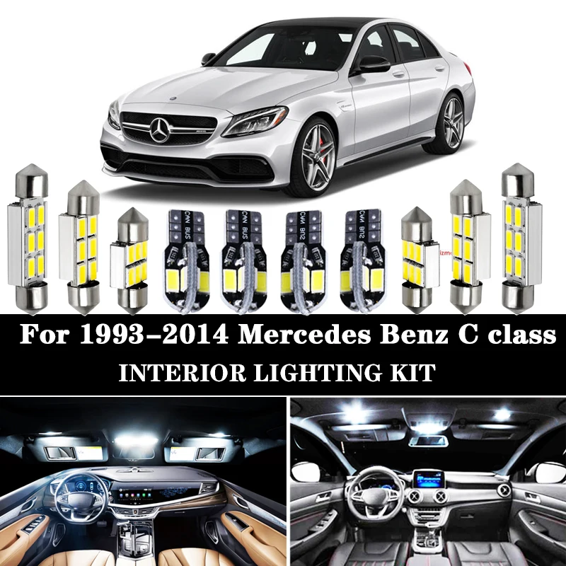 Комплект светодиодсветильник ламп Canbus для салона Mercedes Benz C class W202 W203 W204 S202 S203 S204