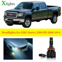 xlights bulb for gmc sierra 2500hd 2008 2009 2010 2011 2012 2013 2014 led headlight lamps low high beam canbus lamp accessories