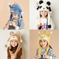 cute bunny ears hat moving airbag rabbit soft jumping up beanie funny toy girls cartoon winter warm plush hat gift for baby