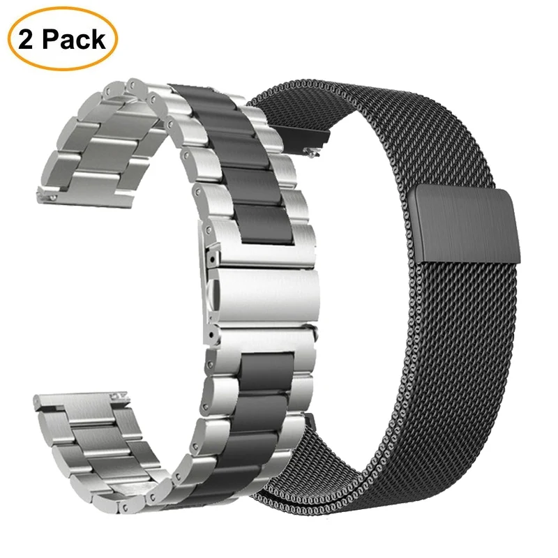 2PCS Браслет для часов из нержавеющей стали для huawei Watch GT Honor Magic Watch 2pro металлический ремешок для huawei gt 2 46 мм ремешок для часов 22 мм - Цвет: 2PCS