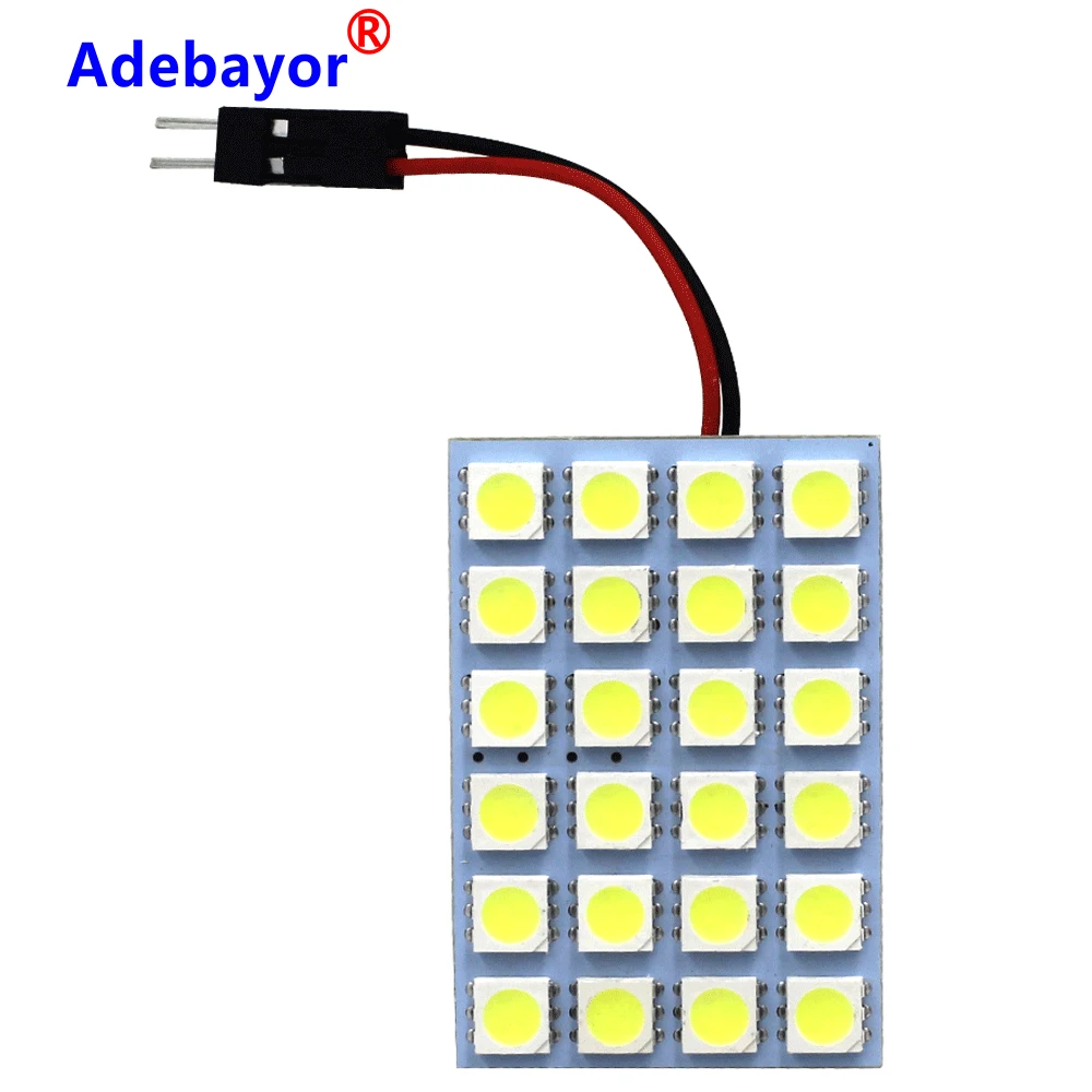 4 шт. Автомобильная интерьерная крыша карта лампа 24 SMD 5050 светодиодный Авто
