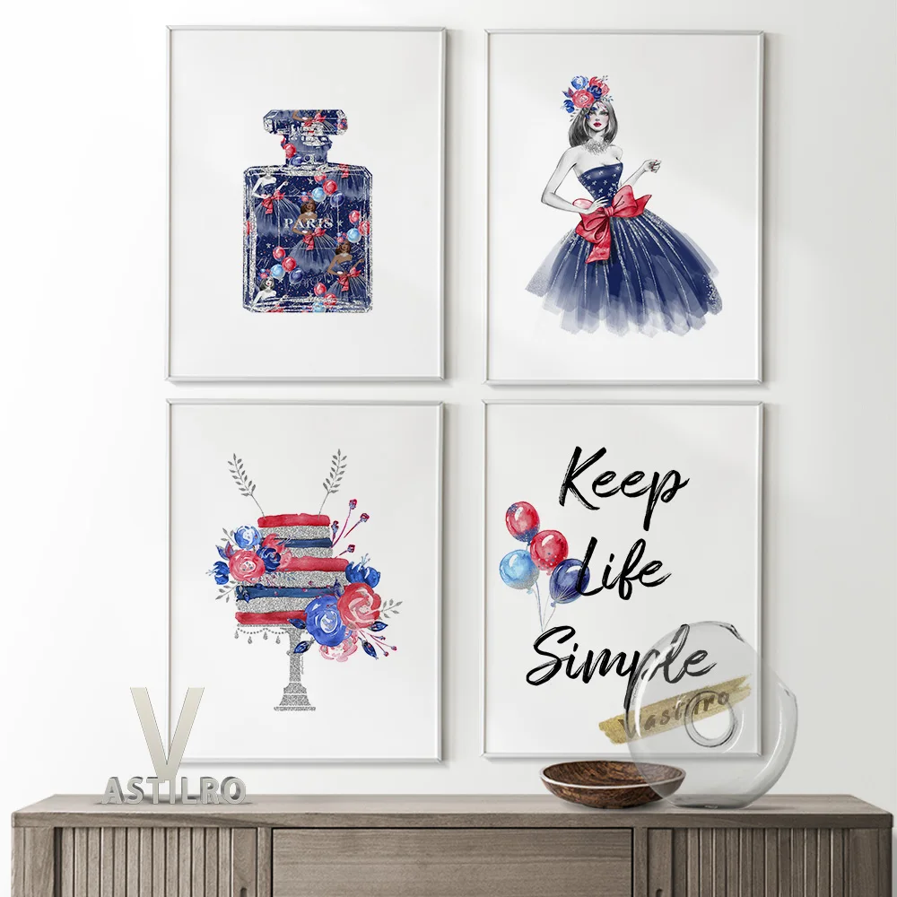 

Inspirational Phrase Quote Text Typography Poster Perfume Floral Prints Female Portrait Canvas Painting Girls Room Wall Decor