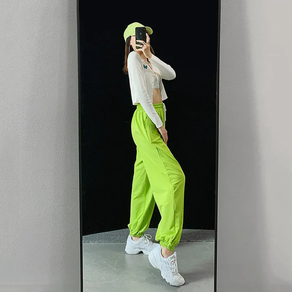 

Solid Color Trousers Women Pants High Waist Elastic 2021 Autumn New Chic Sweatpants Female Casual Slim Pants 5 Colors