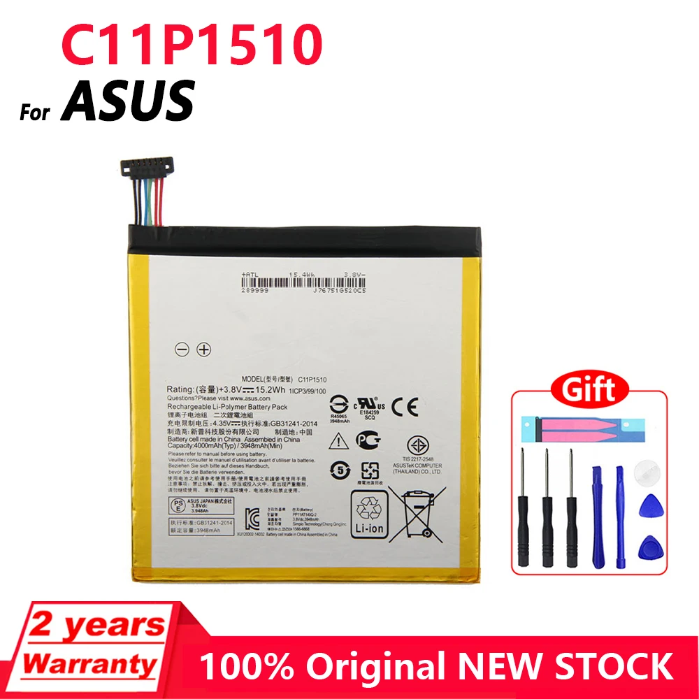 

100% Original High Capacity C11P1510 Tablet Battery For ASUS ZenPad S 8.0 Z580CA Batteria 4000mAh Batteries +Tools Kits