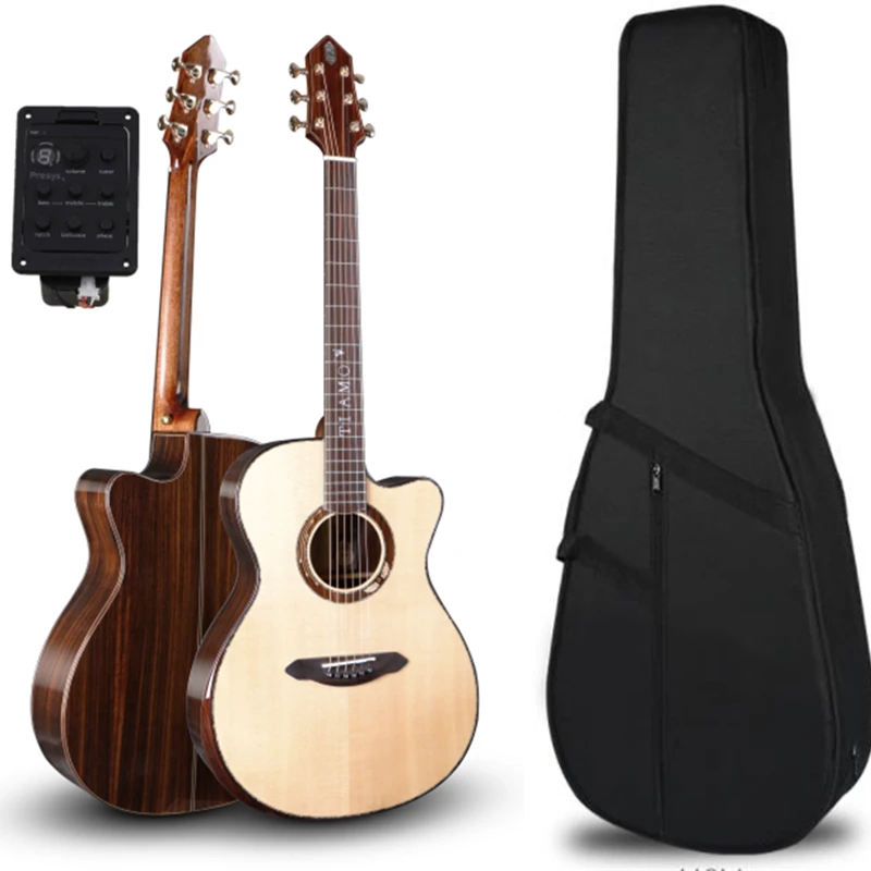 

Профессиональные Твердых Гитары, 40 "Гитары с елового Топ Акустическая гитара/ламинированный корпус из палисандра, Электрический Гитары s Ки...