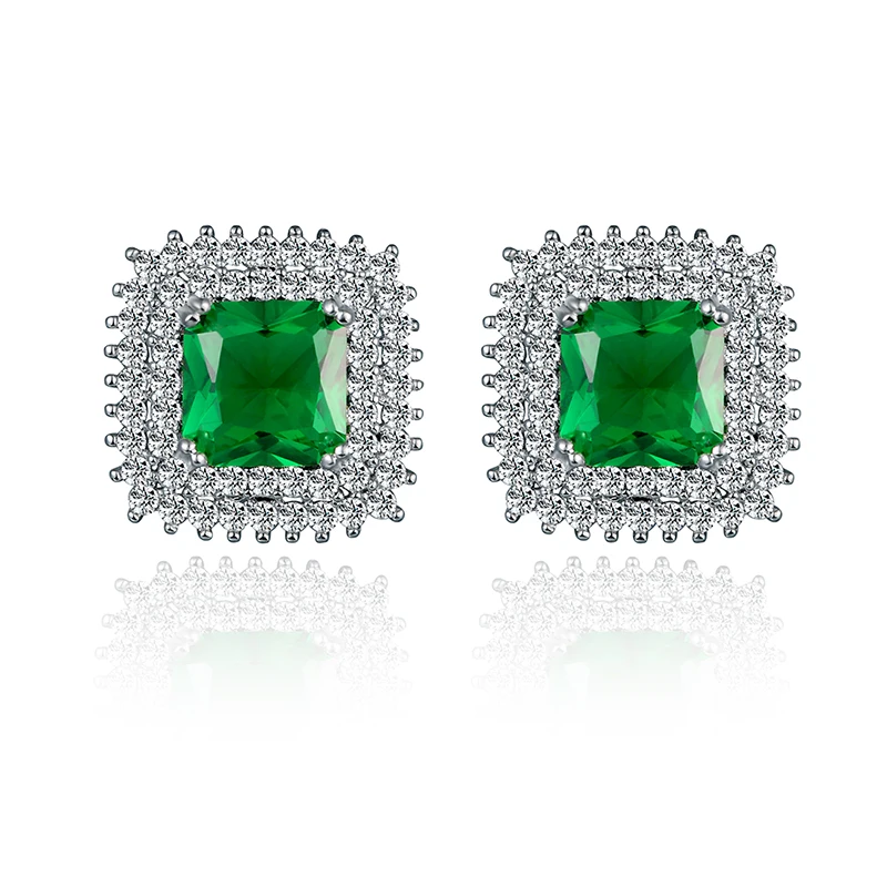 Лидер продаж классические четырехцветные циркониевые серьги микро набор стразы