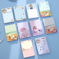 korean creative girl cute students cartoon sticky notes office learn memo pads simple message label paper kawaii stationery plan