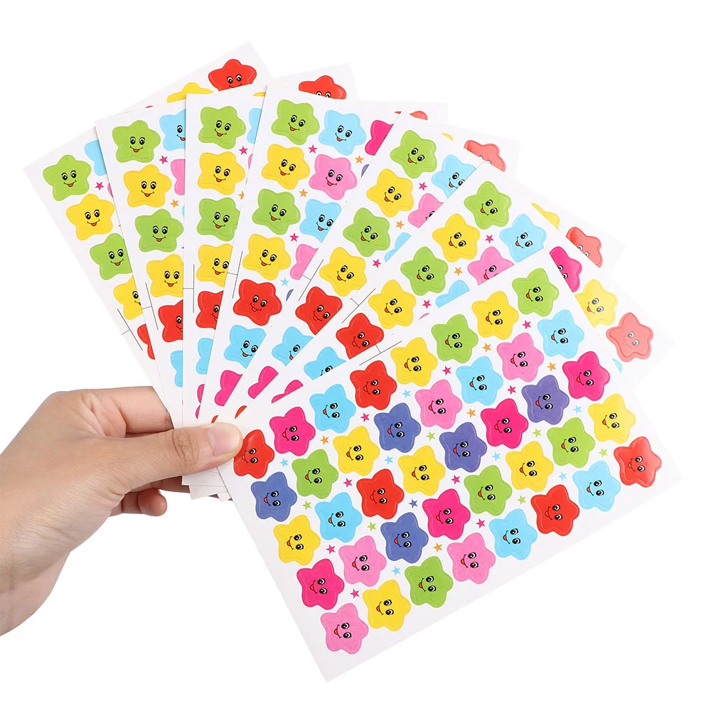 

10pcs 400 Smile Stars Decal School Children Kids Teacher Label Reward Cute Sticker for DIY Scrapbook Decor School Stationery Set