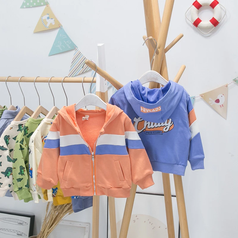 

Повседневные куртки для мальчиков 2-7 лет, детская спортивная модная осенняя куртка с капюшоном и буквенным принтом