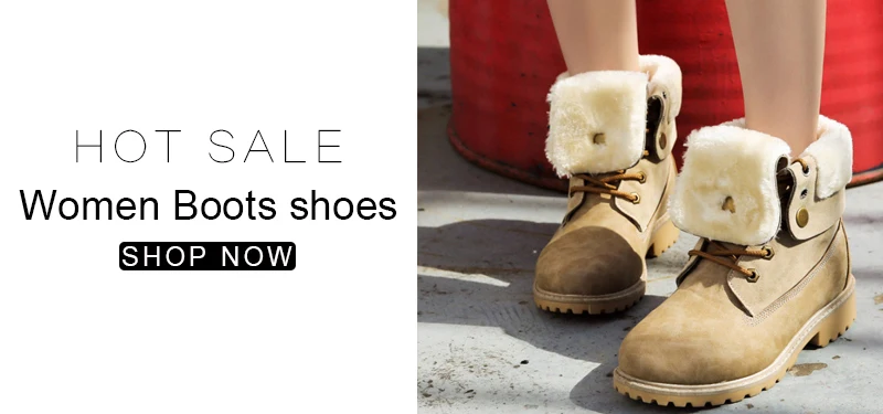 VTOTA Women Snow Boots Warm Winter Boots Botas Mujer Flat Lace Up Fur Ankle Boots Platform Ladies Winter Shoes Black H189