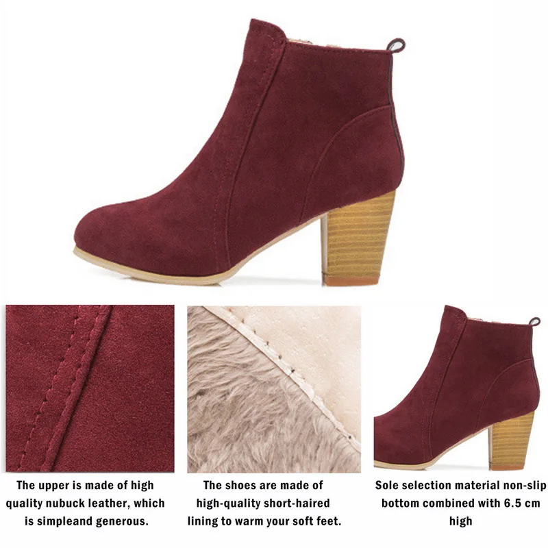 

Nice Women Boots Flock Ankle Boots Spring Autumn Women Boots Ladies Party Western Stretch Fabric Boots Plus Size 52 Zapato Mujer
