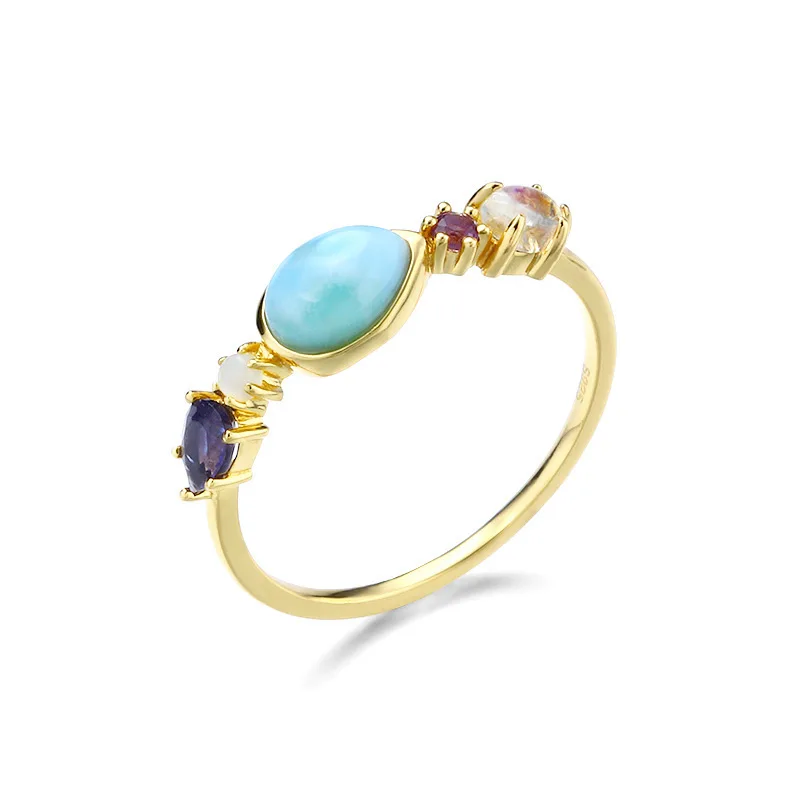 

2020 Dainty 925 Sterling Silver Engagement Ring Female Sea Grain Stone Rings For Women Vintage fine Jewelry Gifts Anel Feminino