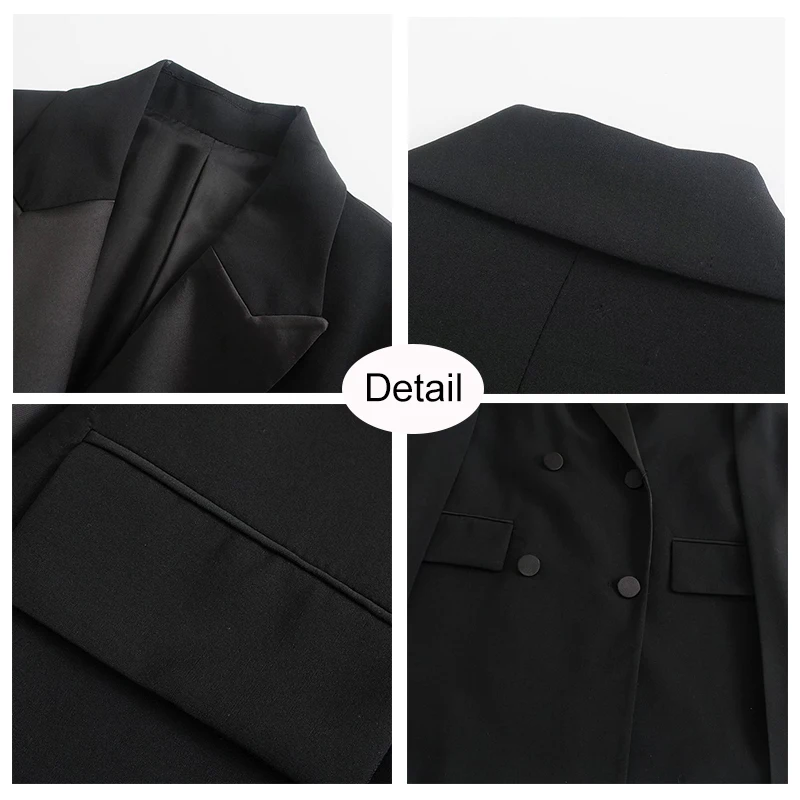 Женский блейзер EleeMee в стиле пэчворк двубортный стильный пиджак с откидным