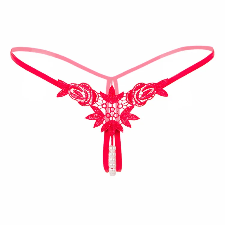 

Sexy Women Lace Water-Soluble Flower Pearl Massage Briefs Thong Underwear Seamless G-String Women Underwear Sexy Briefs Intimate