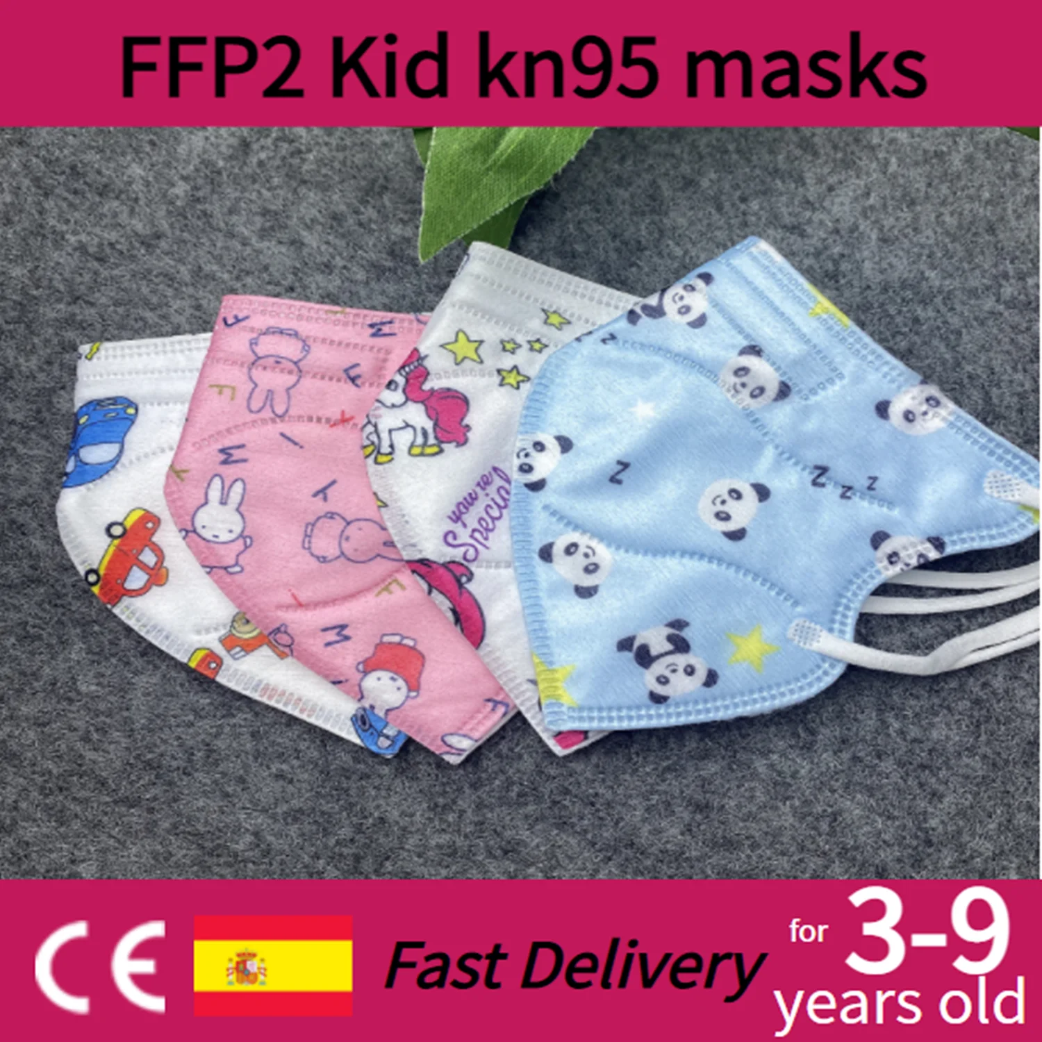 Для детей от 3 до 9 лет для FFP2 Mascarillas KN95 маска маленьких мальчиков и девочек лицевая