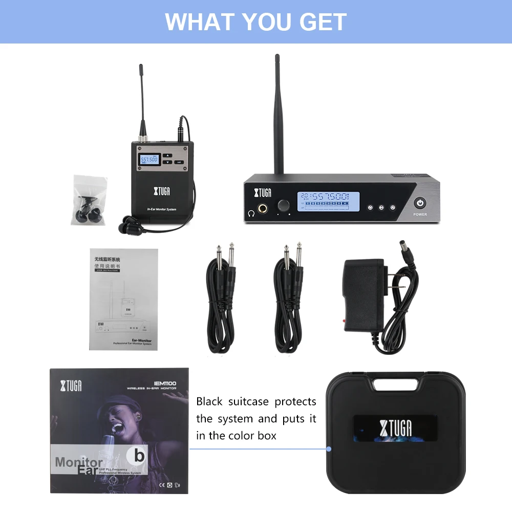 Одноканальная Беспроводная система УВЧ XTUGA IEM1100 40 частот идеально подходит для