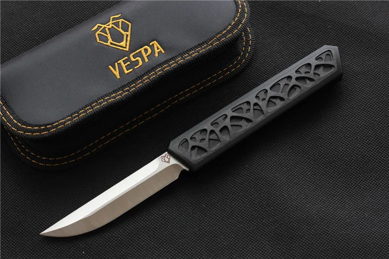 VESPA Dark star knife high quality Austria M390 steel blade Carbon fiber patch Handle outdoor Self-defense Survival hunting EDC